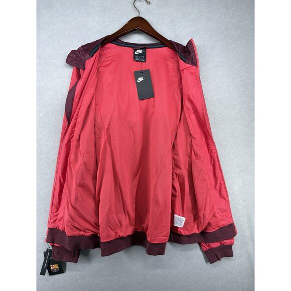NIKE FC Barcelona Windrunner Jacket Deep Maroon AJ3292-669 Men’s Large New - Picture 6 of 7